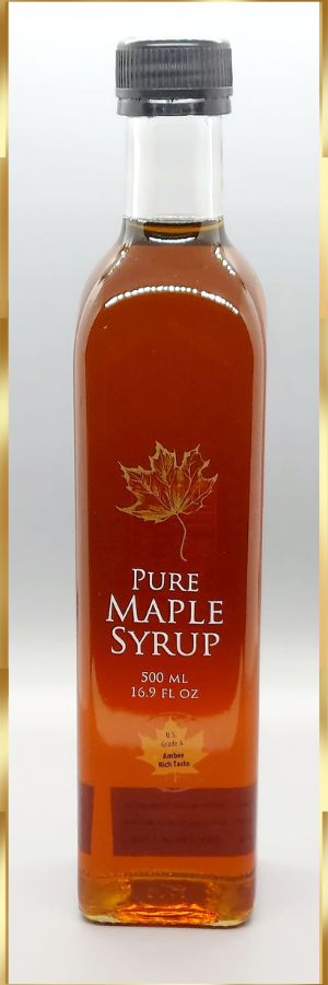 Maple Syrup Tall Etched Glass